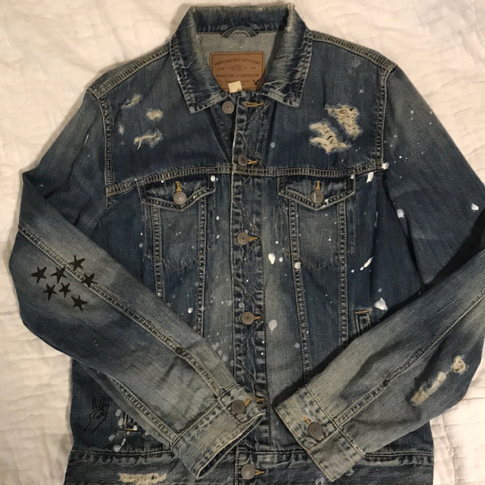 AEO #WeAllCan Distressed Denim Jacket